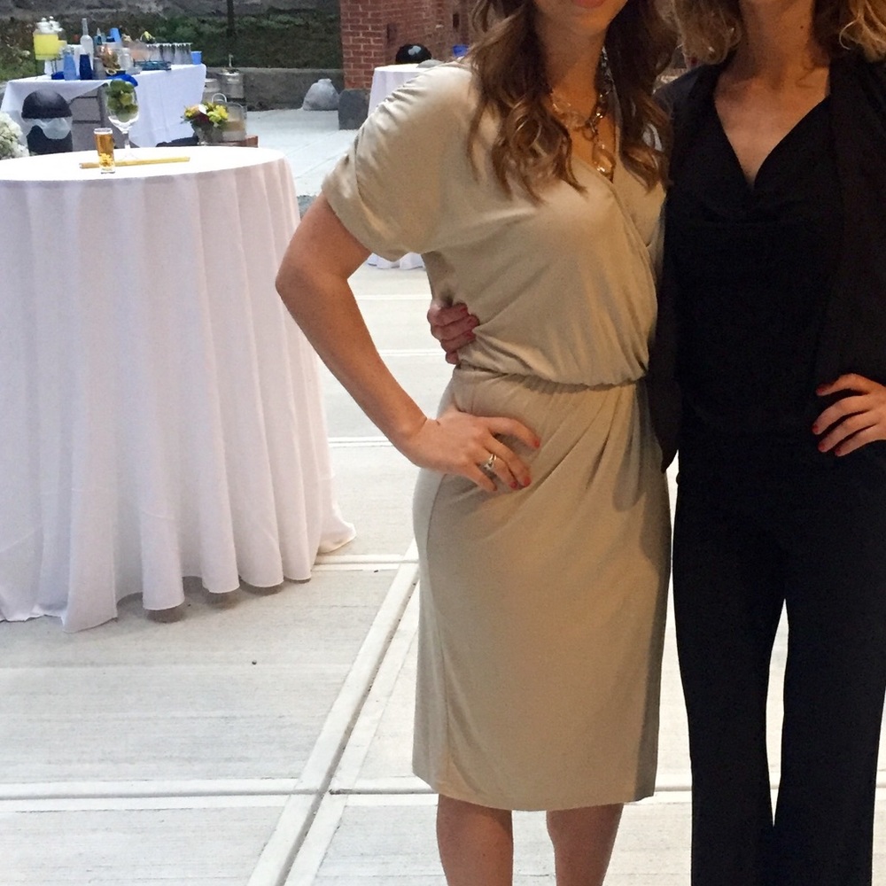 Nude wrap dress